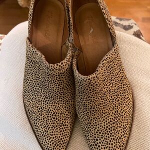 Madewell Tan and Black Spotted Chetah Ankle Boots